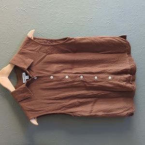 Frank & Oak Brown Sleeveless Blouse